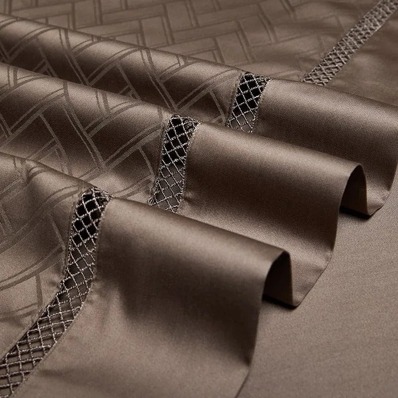 Elegance Brown Duvet Cover Set (Long-Staple Sateen Cotton)