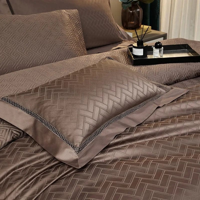 Elegance Brown Duvet Cover Set (Long-Staple Sateen Cotton)