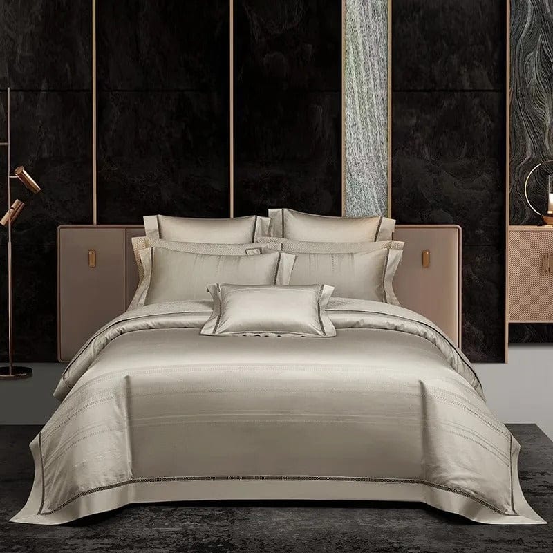 Elegance Champagne Duvet Cover Set (Long-Staple Sateen Cotton)