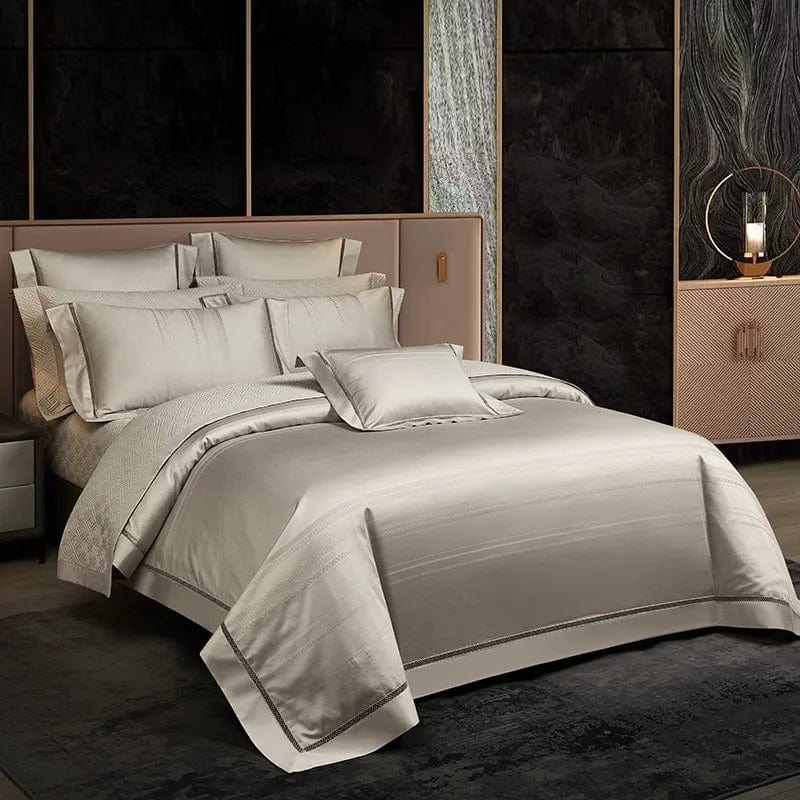 Elegance Champagne Duvet Cover Set (Long-Staple Sateen Cotton)