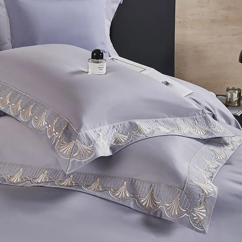 Luxxe Grey Duvet Cover Set (Long-Staple Sateen Cotton)