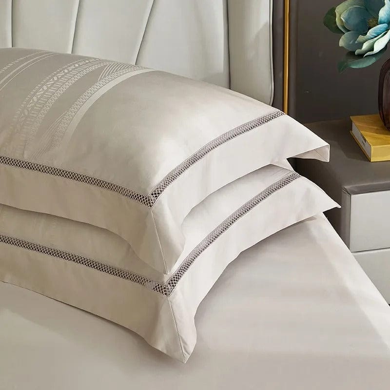 Elegance Champagne Duvet Cover Set (Long-Staple Sateen Cotton)