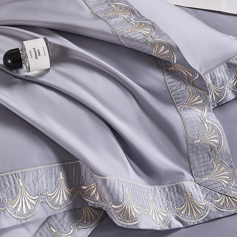 Luxxe Grey Duvet Cover Set (Long-Staple Sateen Cotton)