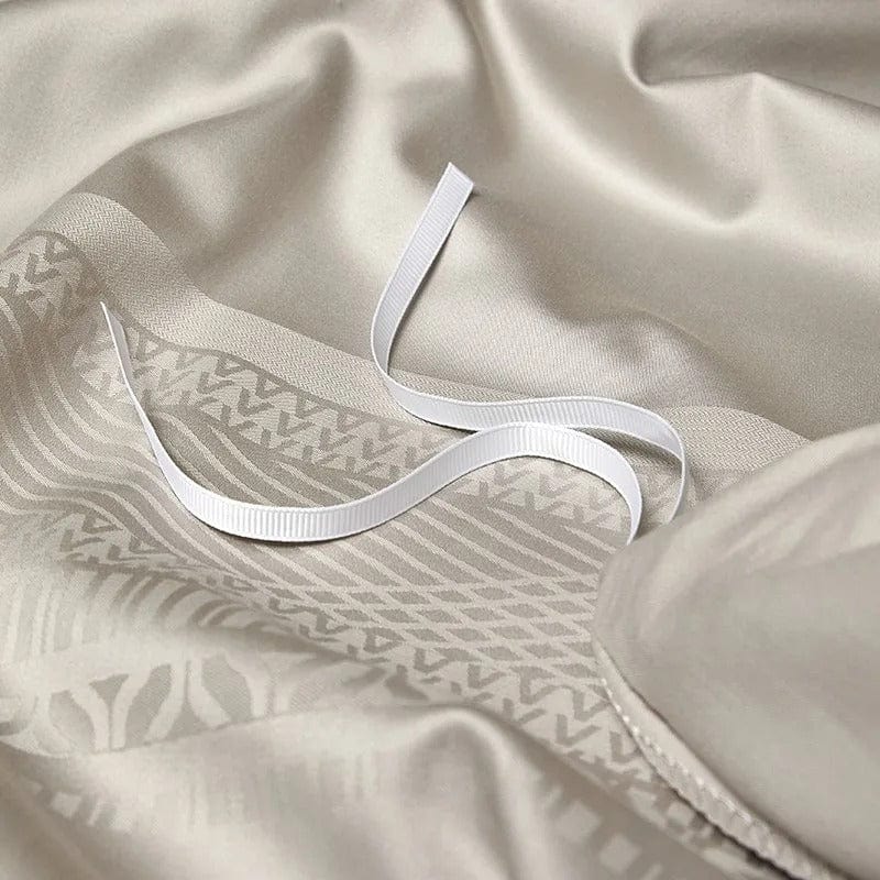 Elegance Champagne Duvet Cover Set (Long-Staple Sateen Cotton)