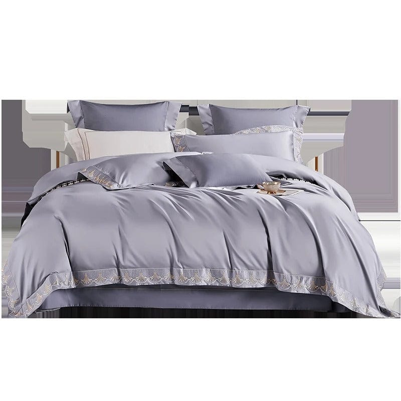 Luxxe Grey Duvet Cover Set (Long-Staple Sateen Cotton)