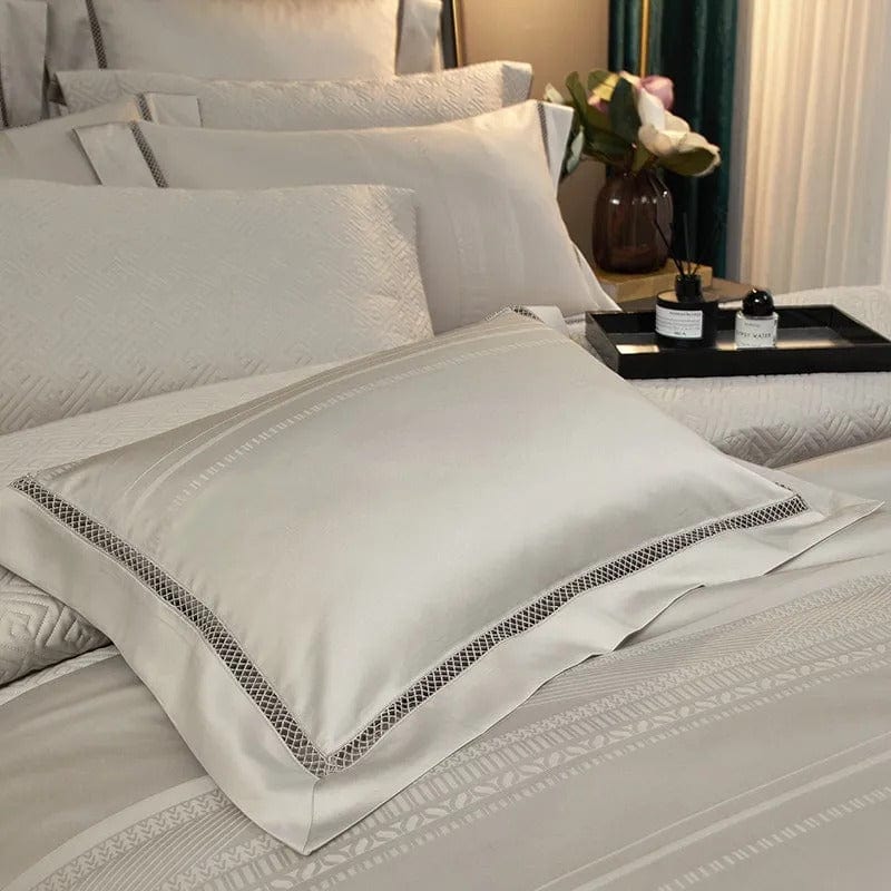 Elegance Champagne Duvet Cover Set (Long-Staple Sateen Cotton)