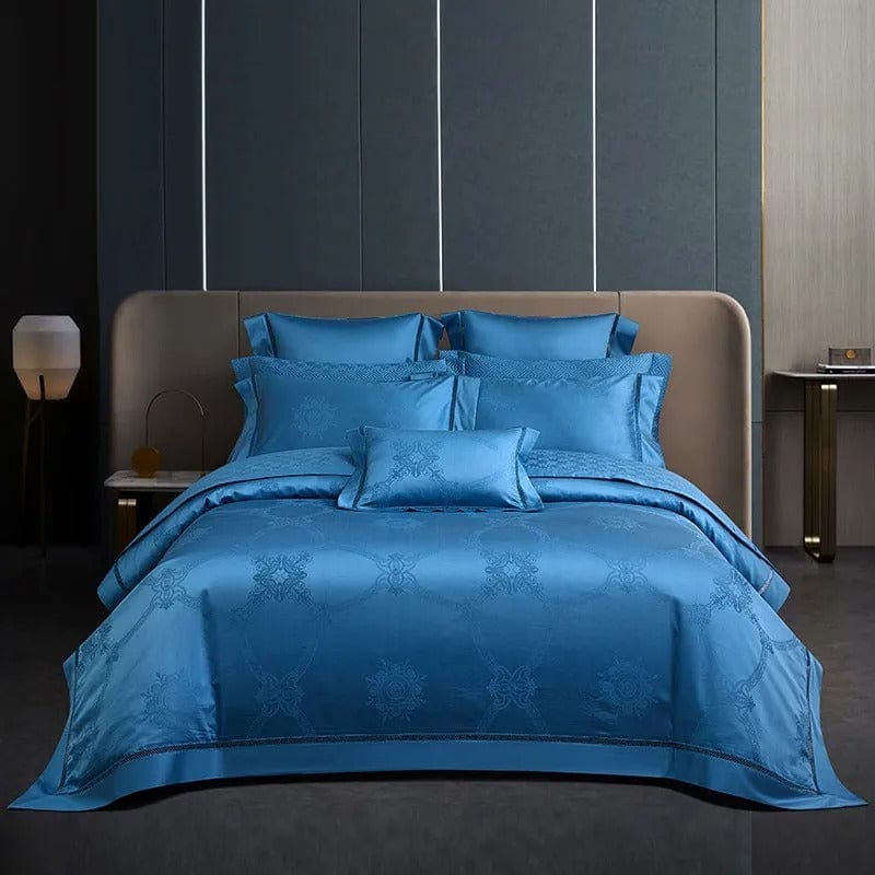 Elegance Blue Duvet Cover Set (Long-Staple Sateen Cotton)