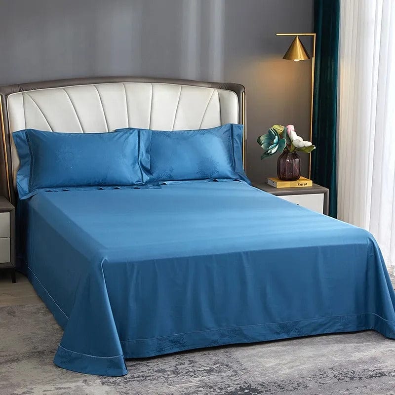 Elegance Blue Duvet Cover Set (Long-Staple Sateen Cotton)