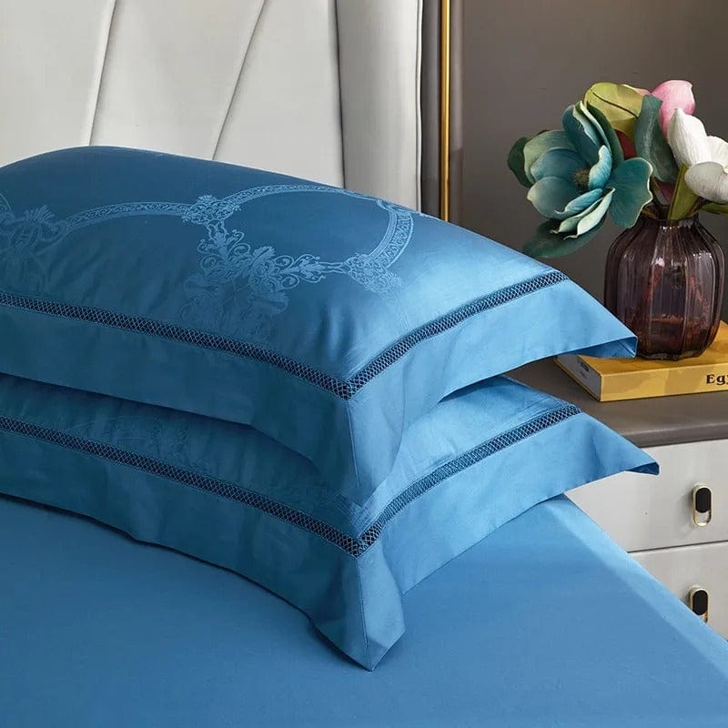 Elegance Blue Duvet Cover Set (Long-Staple Sateen Cotton)
