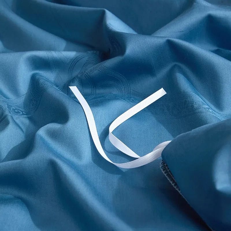 Elegance Blue Duvet Cover Set (Long-Staple Sateen Cotton)