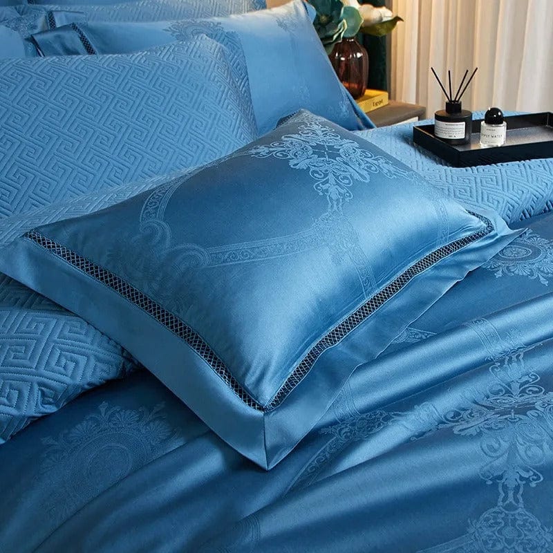 Elegance Blue Duvet Cover Set (Long-Staple Sateen Cotton)