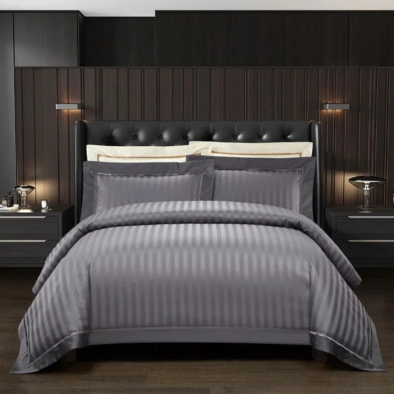 Prestige Grey Duvet Cover Set (Long-Staple Sateen Cotton)