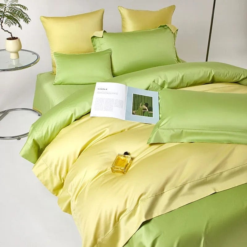 Dream Yellow Green Duvet Cover Set (Long-Staple Sateen Cotton)