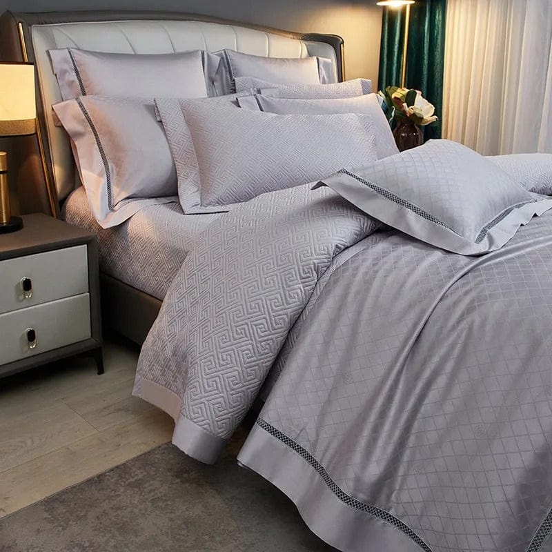Elegance Silver Duvet Cover Set (Long-Staple Sateen Cotton)
