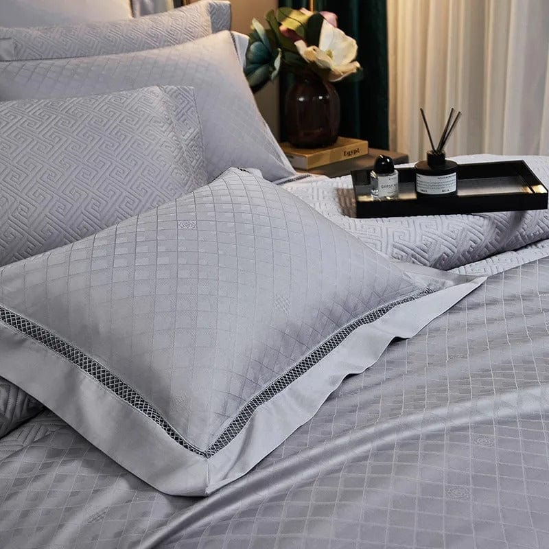 Elegance Silver Duvet Cover Set (Long-Staple Sateen Cotton)