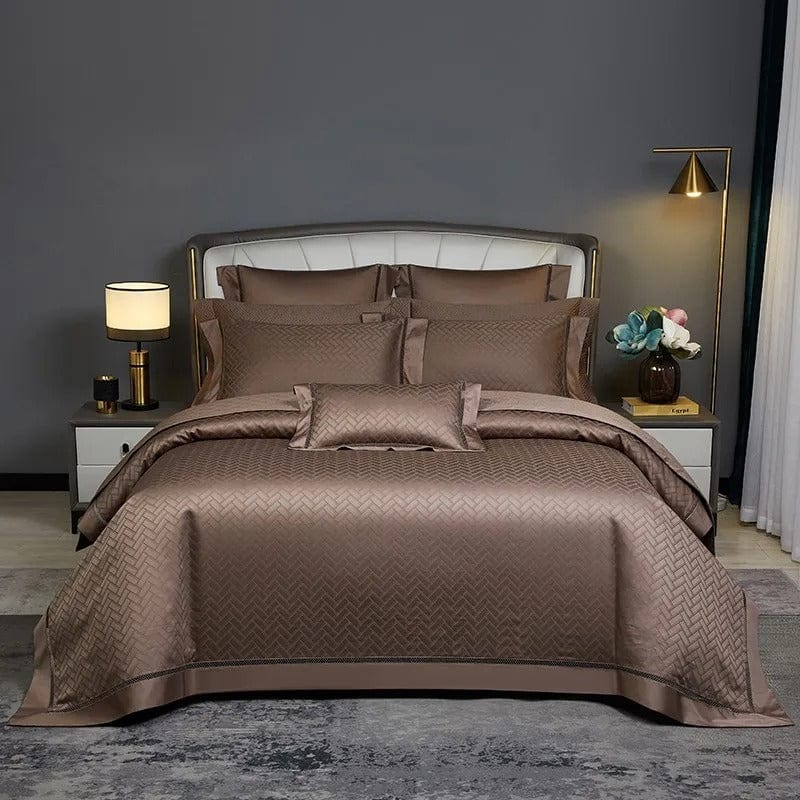 Elegance Brown Duvet Cover Set (Long-Staple Sateen Cotton)