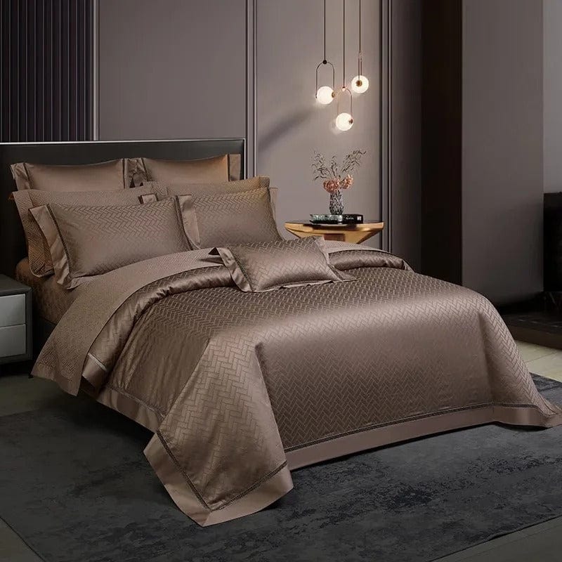 Elegance Brown Duvet Cover Set (Long-Staple Sateen Cotton)