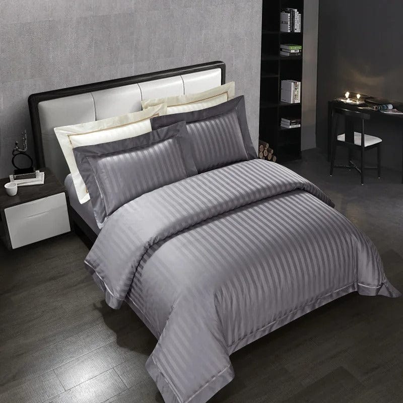 Prestige Grey Duvet Cover Set (Long-Staple Sateen Cotton)