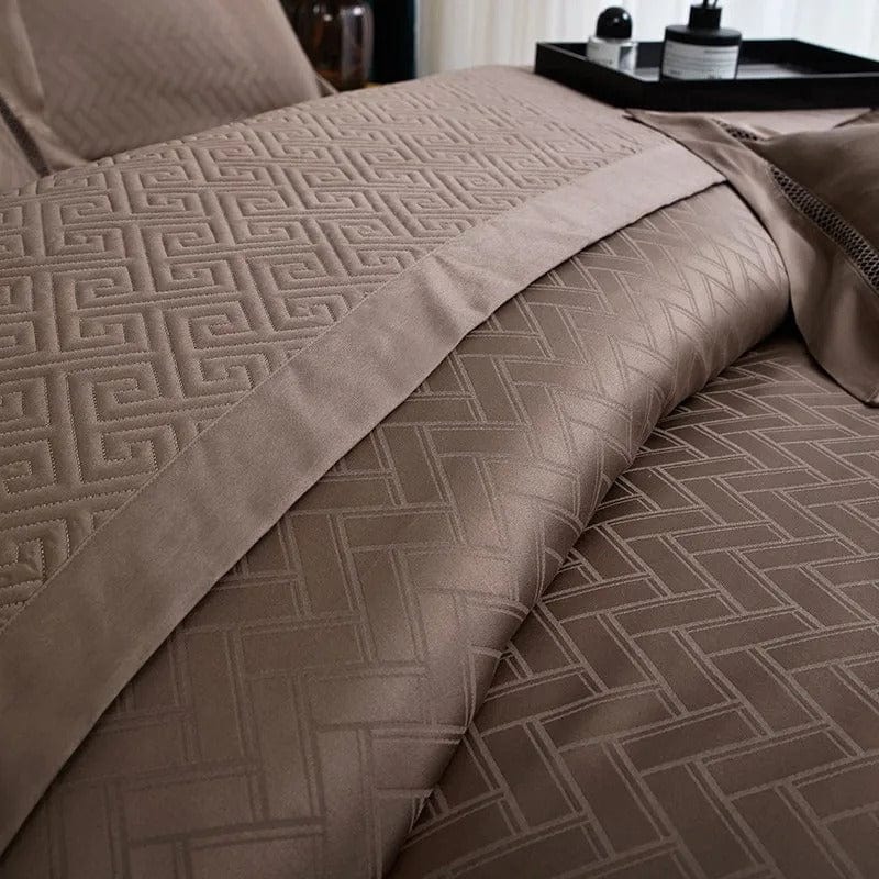 Elegance Brown Duvet Cover Set (Long-Staple Sateen Cotton)