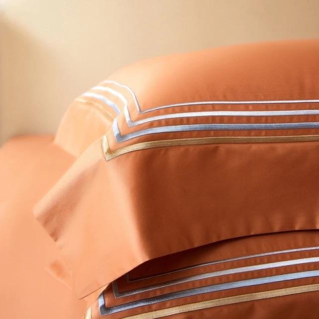 Amsterdam Orange Duvet Cover Set (Long-staple Sateen Cotton)