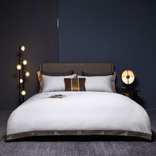 White Visna Duvet Cover Set (Long-Staple Sateen Cotton)