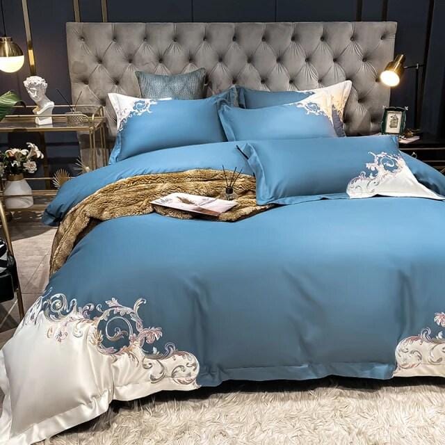 Dreamy Blue Duvet Cover Set (Long-Staple Sateen Cotton)