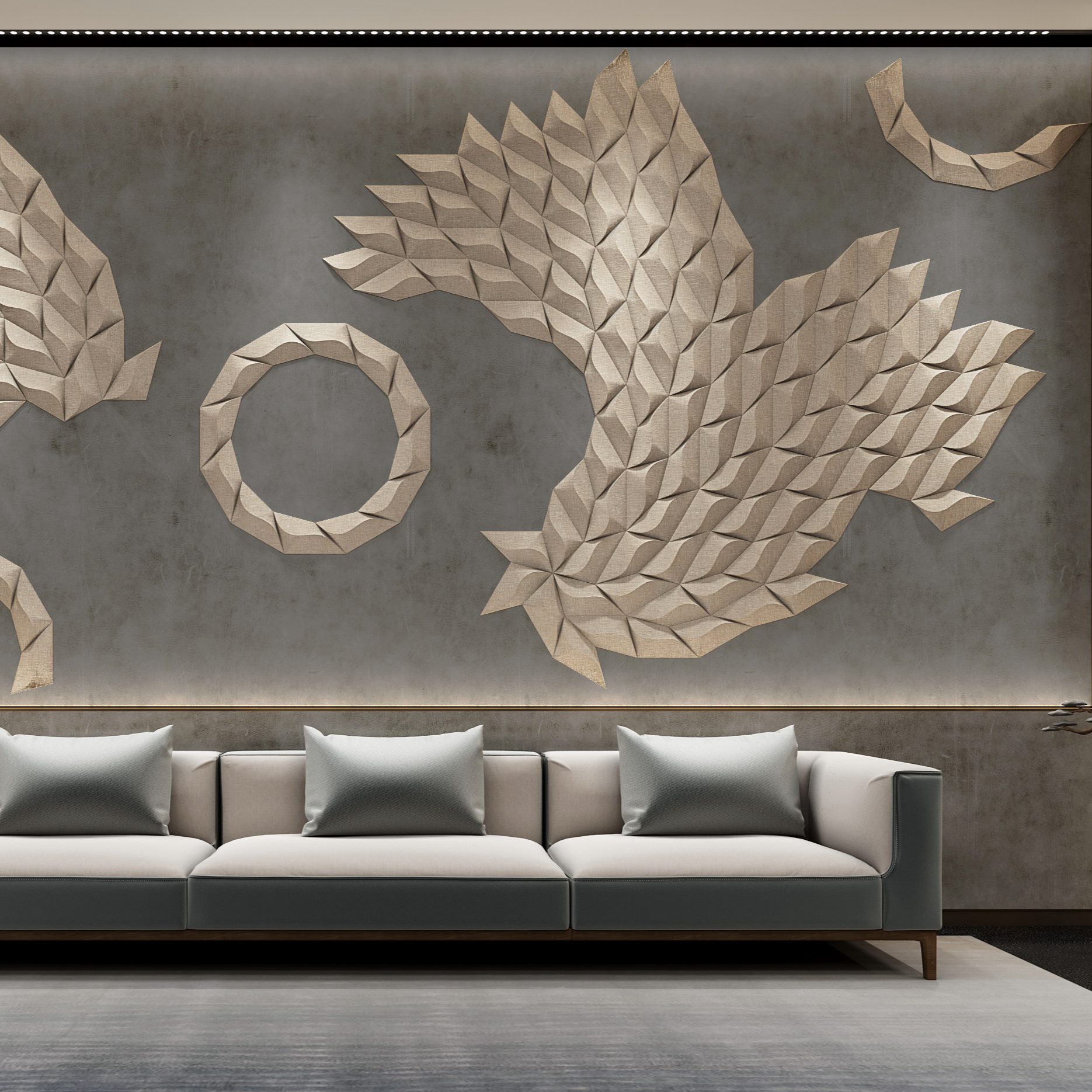 Riquadro Geometric 3D Leather Wall Panel