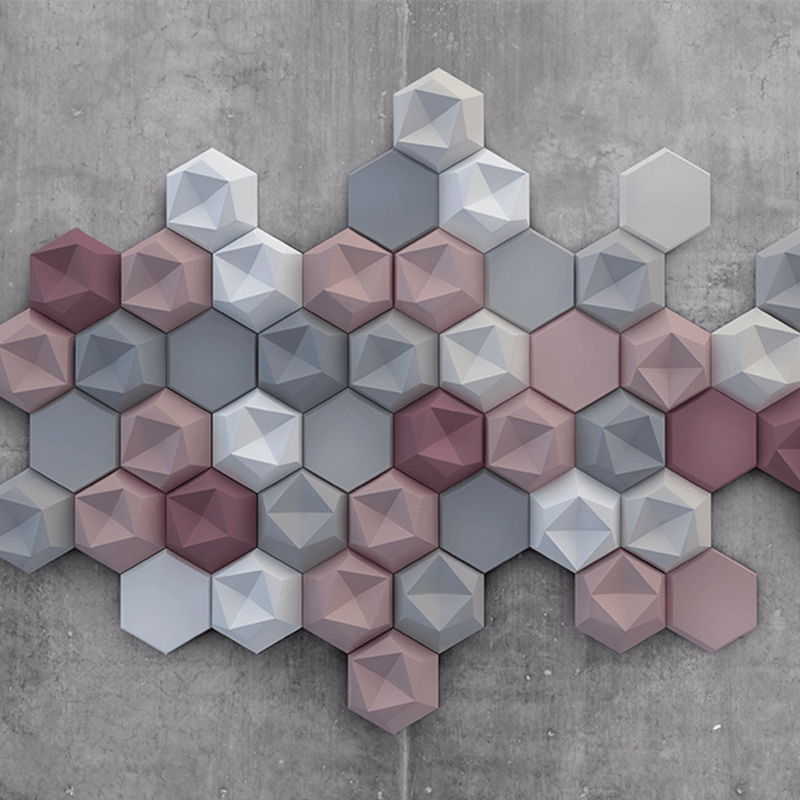 Inverted Hexagon 3D Leather Wall Panel