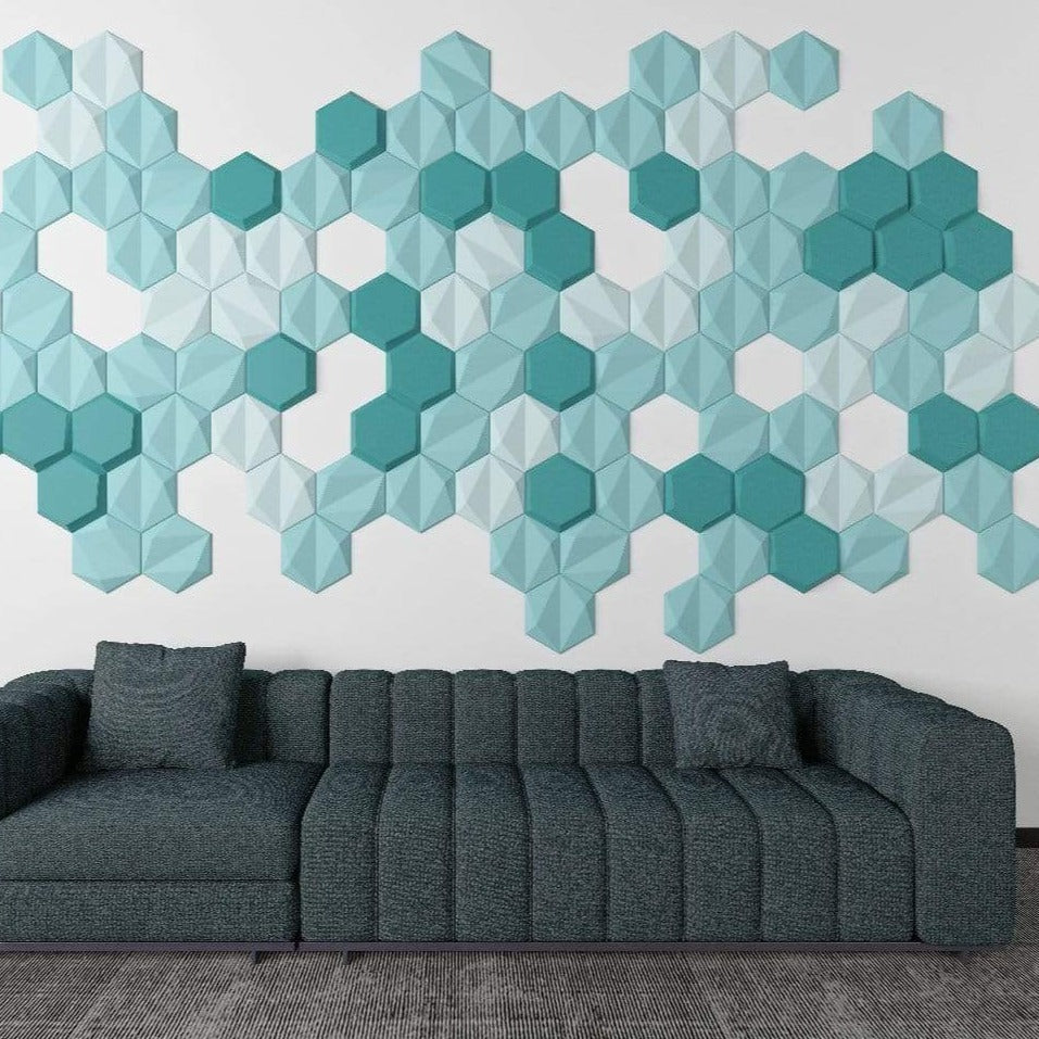Euclid Hexagon 3D Leather Wall Panel