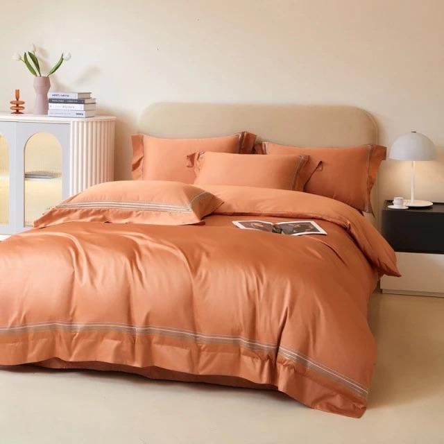 Amsterdam Orange Duvet Cover Set (Long-staple Sateen Cotton)