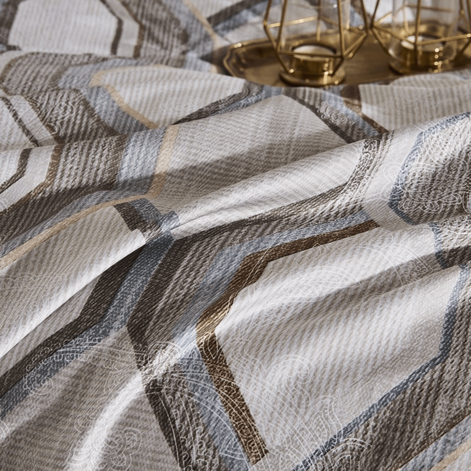 Geometric Waves Duvet Cover Set (Long-Staple Sateen Cotton)