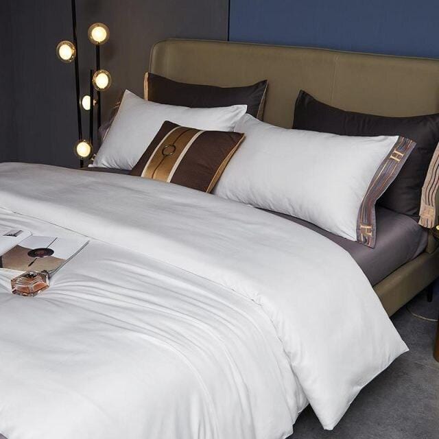 White Visna Duvet Cover Set (Long-Staple Sateen Cotton)