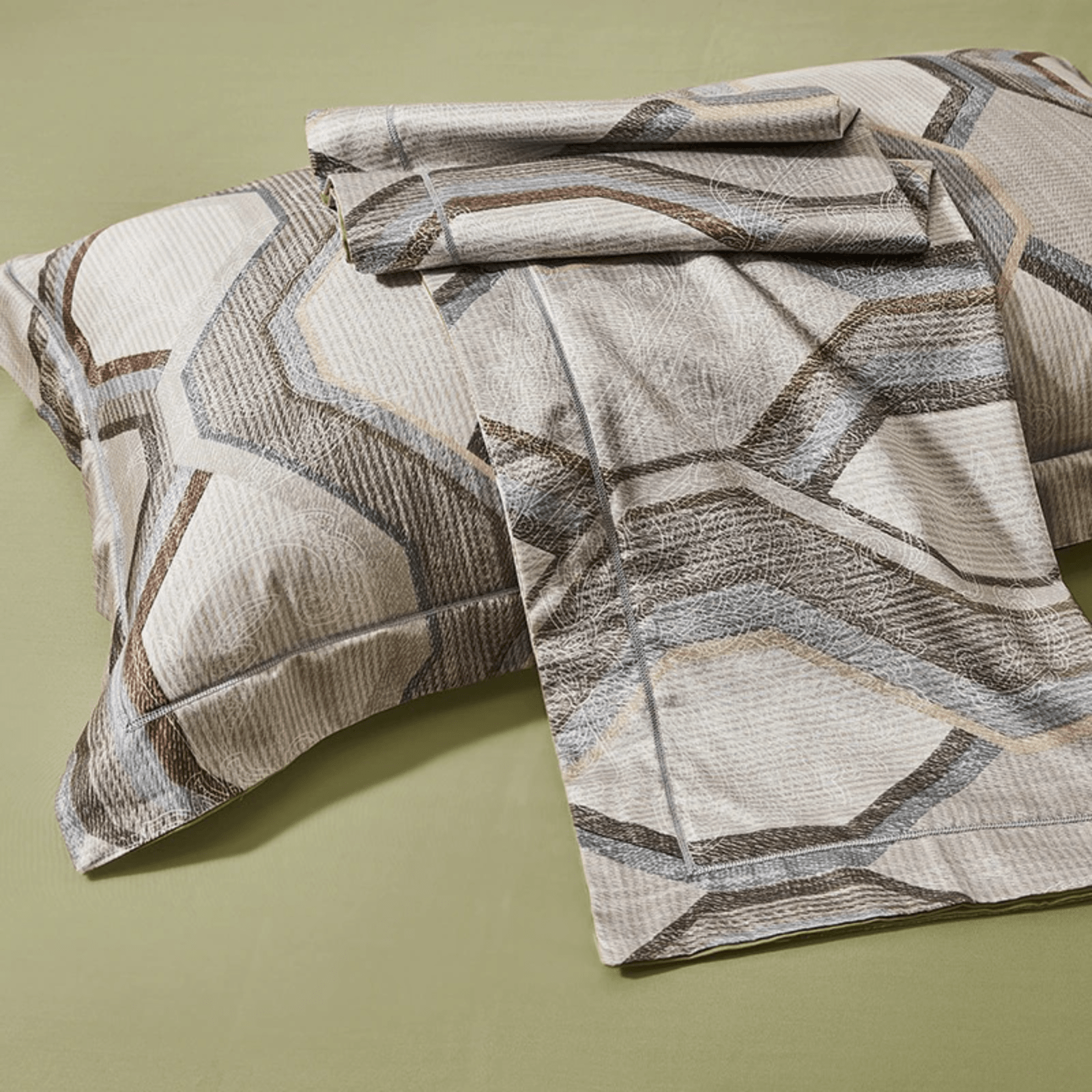 Geometric Waves Duvet Cover Set (Long-Staple Sateen Cotton)