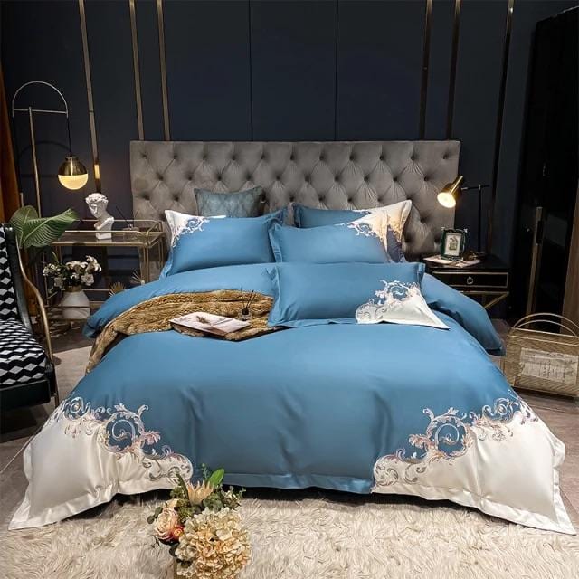 Dreamy Blue Duvet Cover Set (Long-Staple Sateen Cotton)