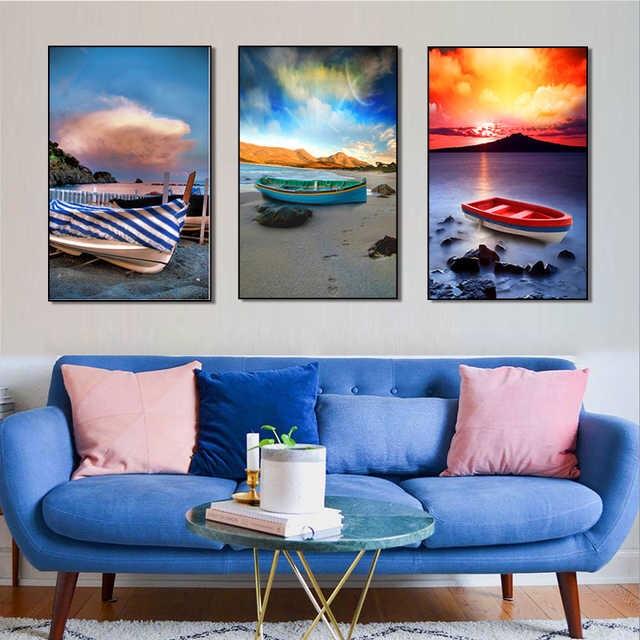 Sail in Sky Stretched Canvas