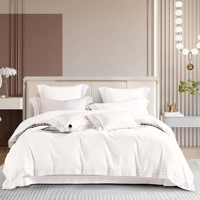 Luxxe White Duvet Cover Set (Long-staple Sateen Cotton)