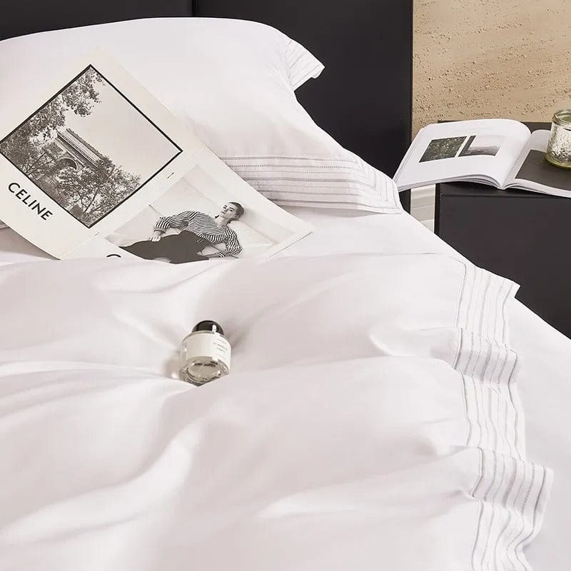 Luxxe White Duvet Cover Set (Long-staple Sateen Cotton)