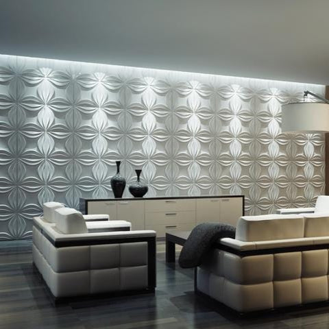 Lily Square 3D Leather Wall Panel