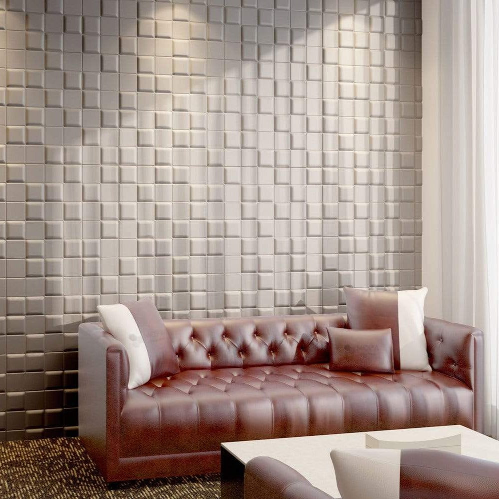 Tetris Square 3D Leather Wall Panel