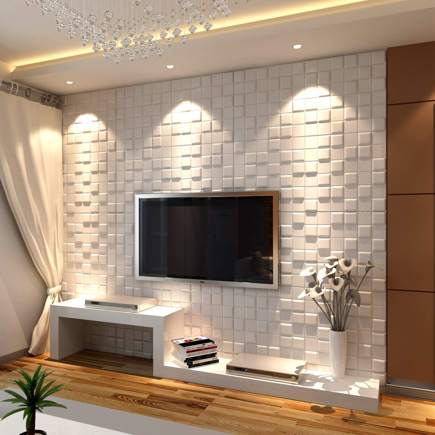 Tetris Square 3D Leather Wall Panel