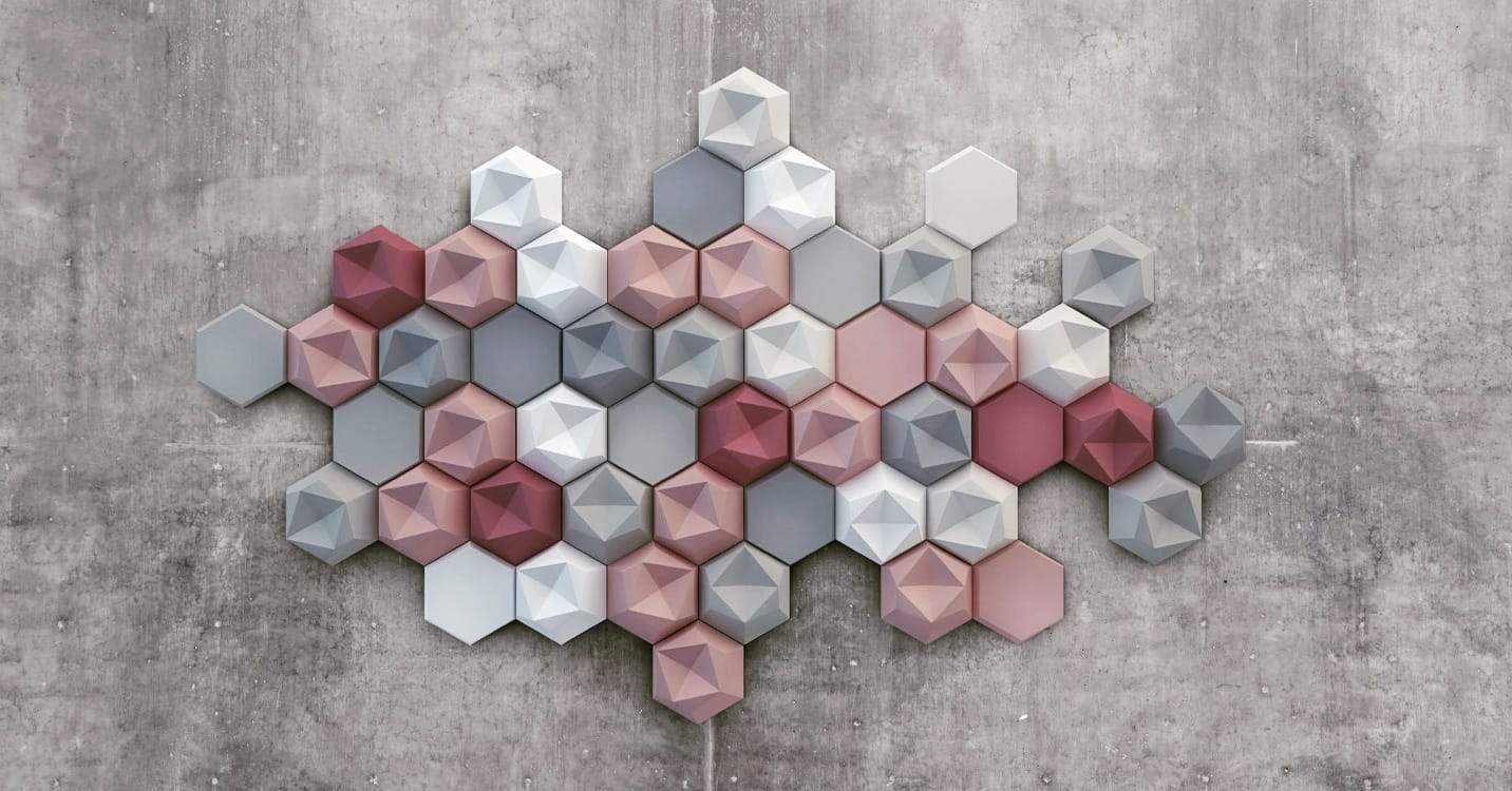 Inverted Hexagon 3D Leather Wall Panel