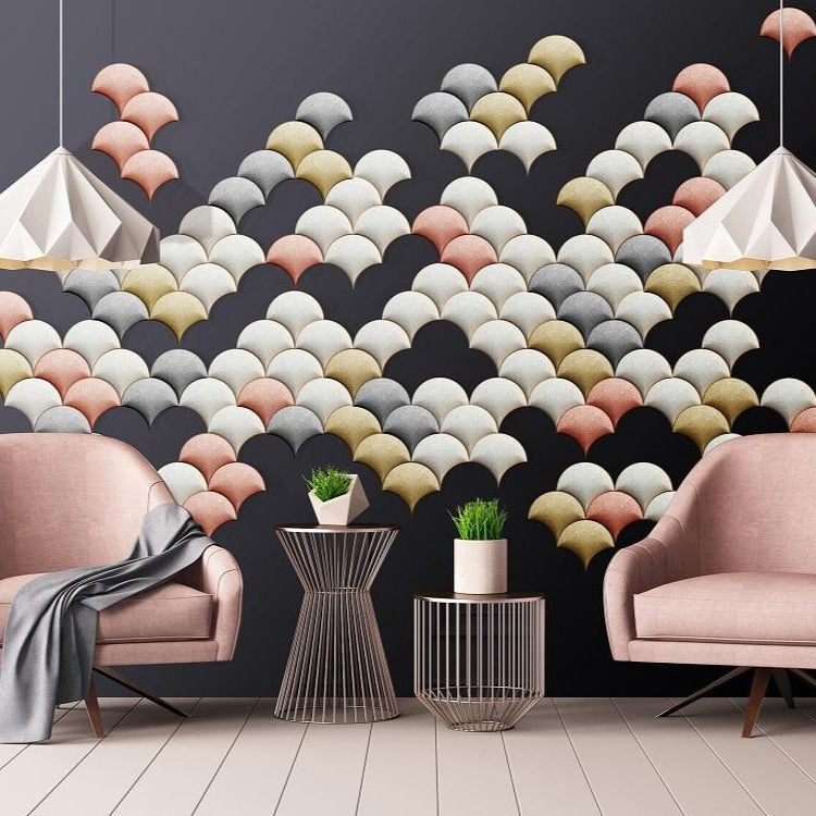 Mermaid Scales Geometric 3D Leather Wall Panel